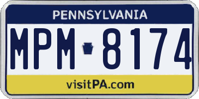 PA license plate MPM8174