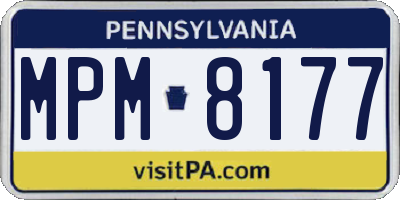 PA license plate MPM8177