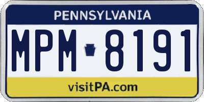 PA license plate MPM8191