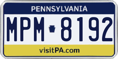 PA license plate MPM8192