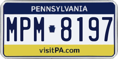 PA license plate MPM8197