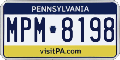 PA license plate MPM8198