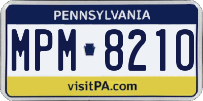 PA license plate MPM8210