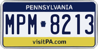 PA license plate MPM8213