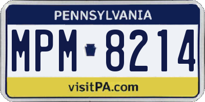 PA license plate MPM8214