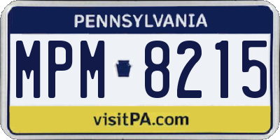 PA license plate MPM8215