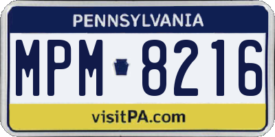 PA license plate MPM8216