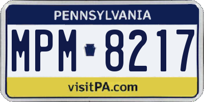 PA license plate MPM8217