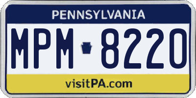 PA license plate MPM8220