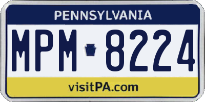 PA license plate MPM8224