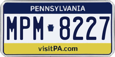 PA license plate MPM8227