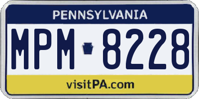 PA license plate MPM8228