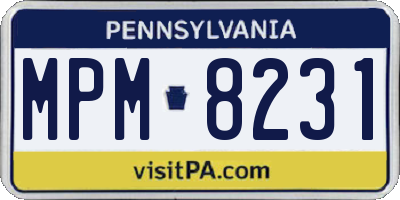 PA license plate MPM8231