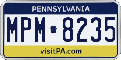 PA license plate MPM8235