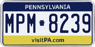 PA license plate MPM8239