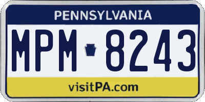 PA license plate MPM8243