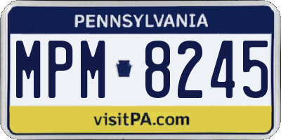PA license plate MPM8245