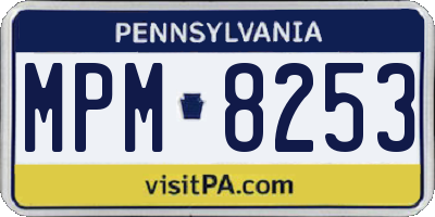PA license plate MPM8253