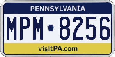 PA license plate MPM8256