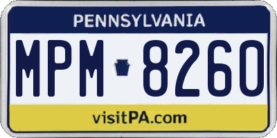 PA license plate MPM8260