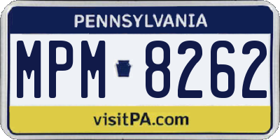 PA license plate MPM8262