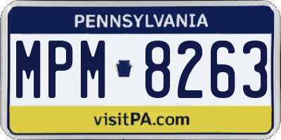 PA license plate MPM8263