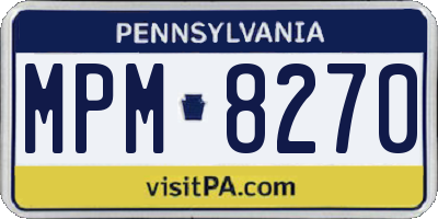PA license plate MPM8270