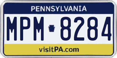 PA license plate MPM8284