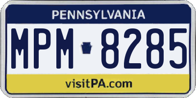 PA license plate MPM8285