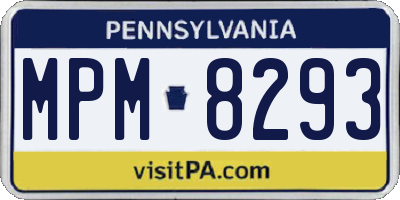 PA license plate MPM8293