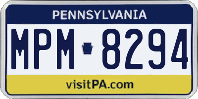 PA license plate MPM8294