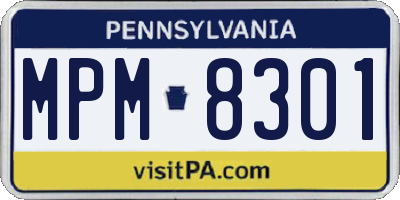 PA license plate MPM8301