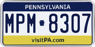 PA license plate MPM8307