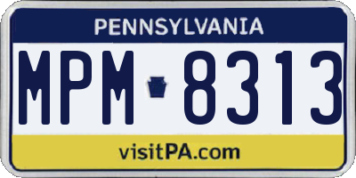 PA license plate MPM8313
