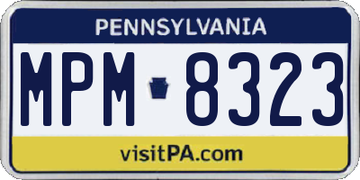PA license plate MPM8323