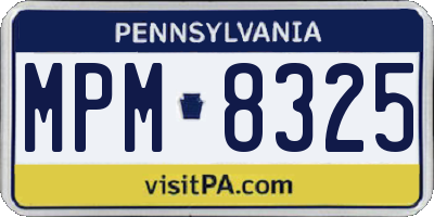 PA license plate MPM8325