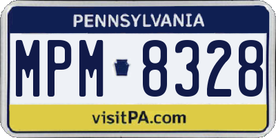 PA license plate MPM8328
