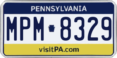 PA license plate MPM8329