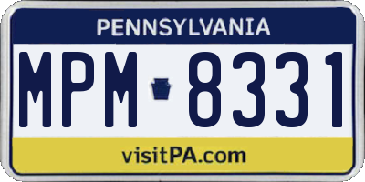 PA license plate MPM8331