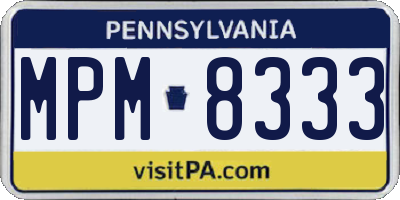 PA license plate MPM8333