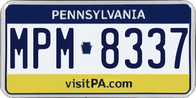 PA license plate MPM8337
