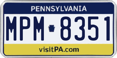PA license plate MPM8351