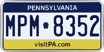 PA license plate MPM8352