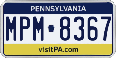 PA license plate MPM8367
