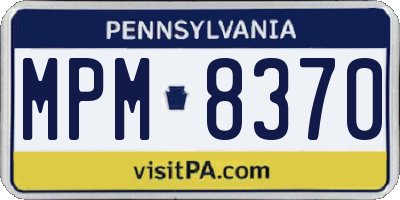 PA license plate MPM8370