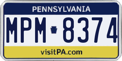 PA license plate MPM8374