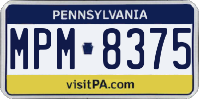 PA license plate MPM8375