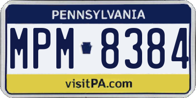 PA license plate MPM8384