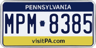 PA license plate MPM8385