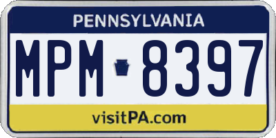 PA license plate MPM8397
